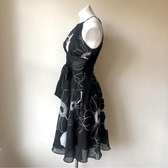 LONDON TIMES Retro 90's Style Floral Halter Fit & Flare Party Dress, 4P - Picture 4 of 10